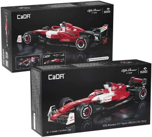 Klocki konstrukcyjne CaDA samochód wyścigowy czerwona wyścigówka Alfa Romeo F1 Team ORLEN C42 Formuła 1 pojazd auto 271 elementów