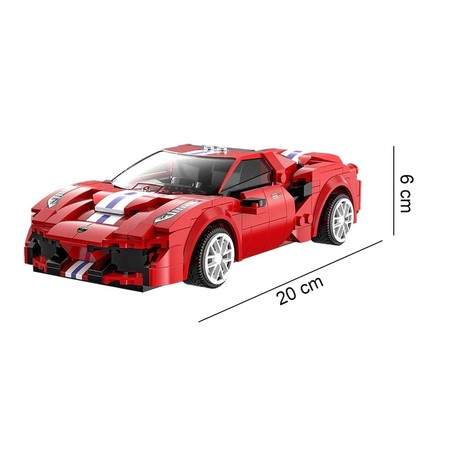 Klocki konstrukcyjne CaDa Zdalnie sterowane auto 20 cm czerwony samochód 488 Race Car 306 elementów RC Dual Mode